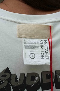 42-00-0009 Лонгслив Будда /Metallica Белый с серым принтом-4