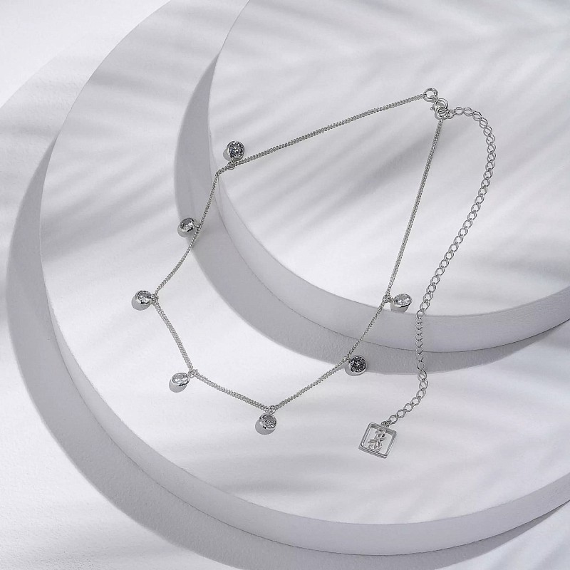 01-00-0146 Чокер Дождик цирконов (Ag 925)