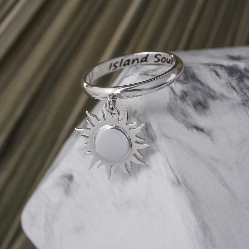 03-00-0574 Кольцо с подвеской Солнце (Ag 925)