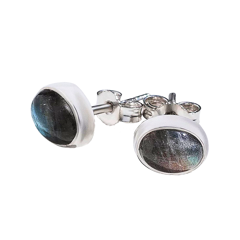 04-00-0120 Гвоздики с лабрадоритом (овальные) (Ag 925)