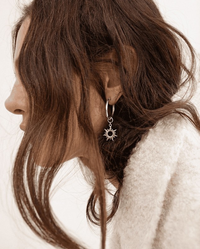 04-00-0465 Подвеска на серьгу Солнце в серебре (Ag 925)