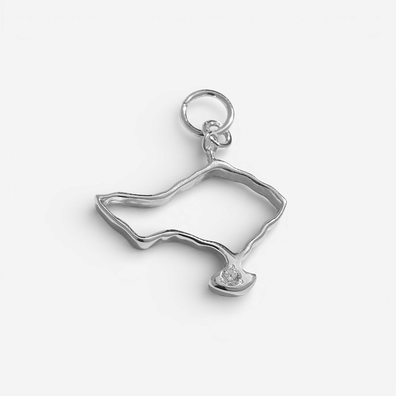 04-00-0462 Подвеска на серьгу Бали с цирконом (Ag 925)