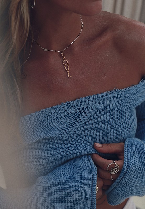 09-00-0169 Галстук Soul с позолотой и топазами (Ag 925)