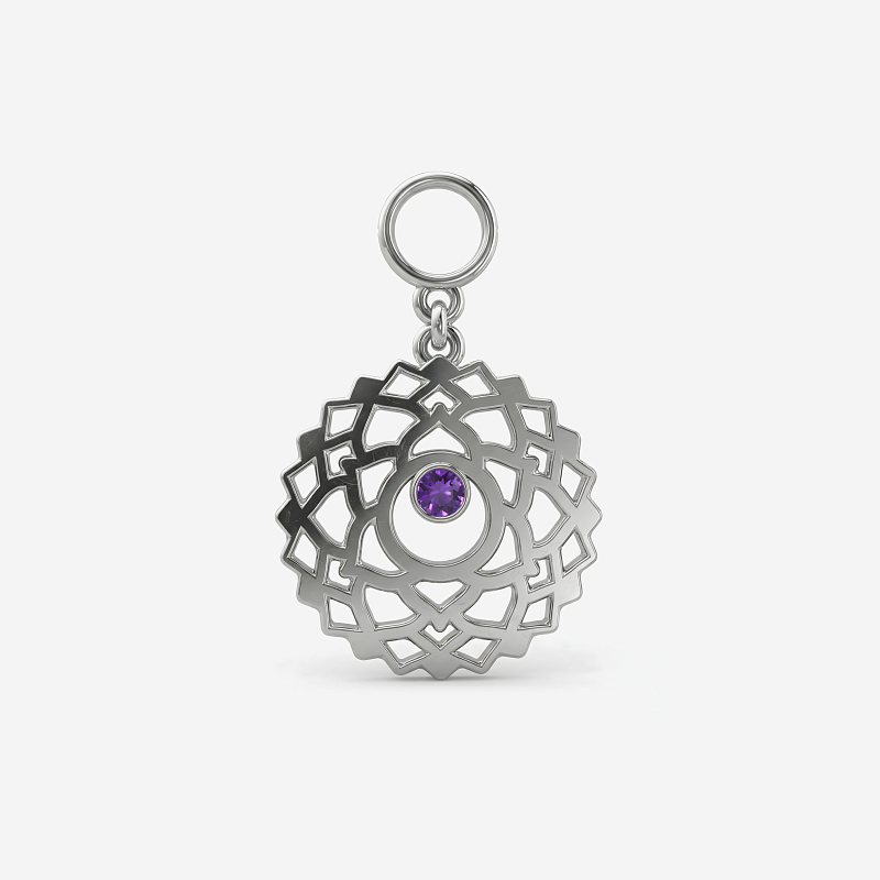 09-00-0052 Подвеска на серьгу с чакрой «Сахасрара» (Ag 925)