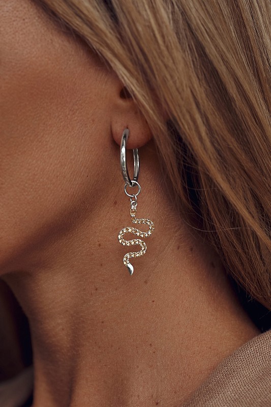 01-00-0478 Подвеска на серьгу Змея с цитрином (Ag 925)