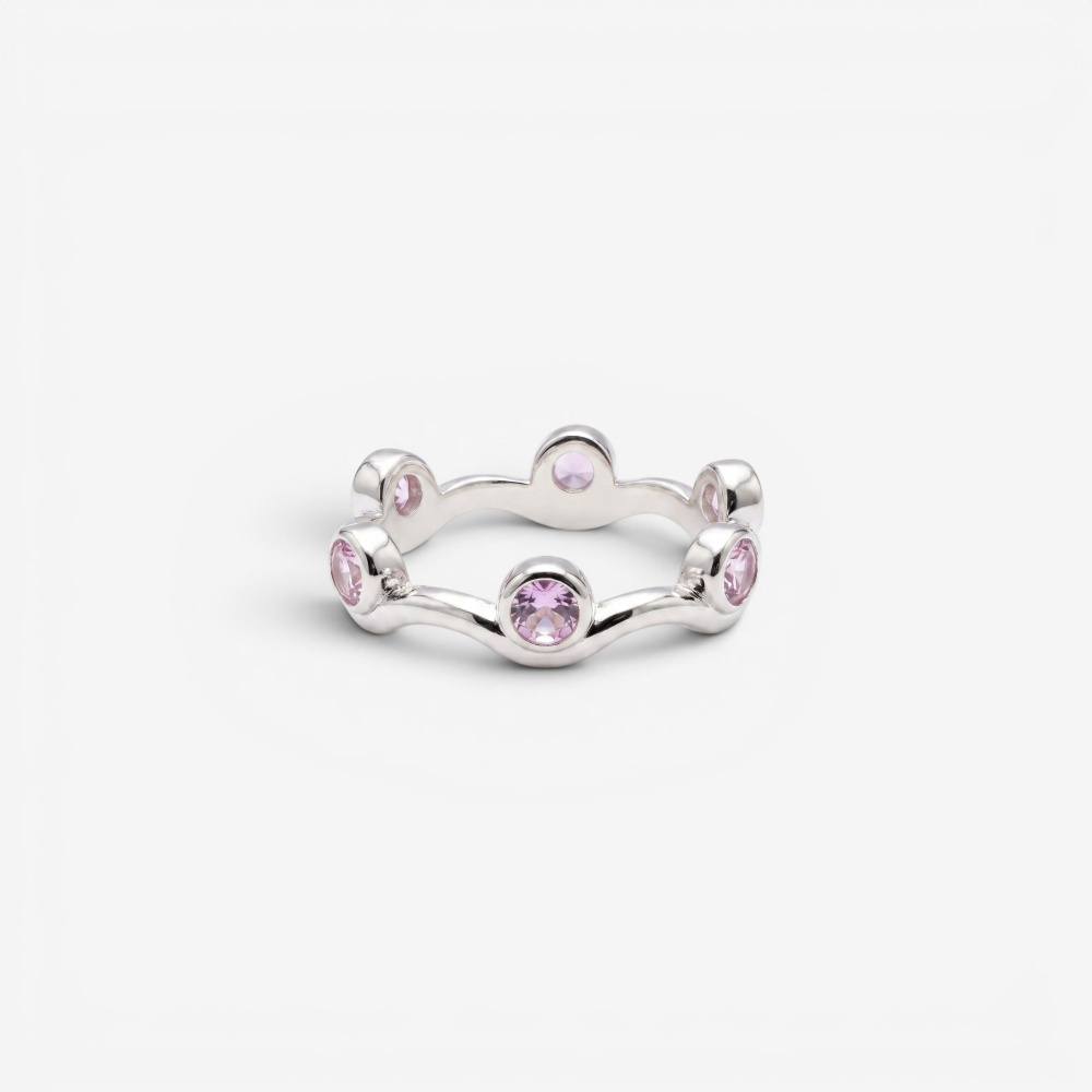 03-00-0701 Кольцо “Fortune” pink round (Ag 925)