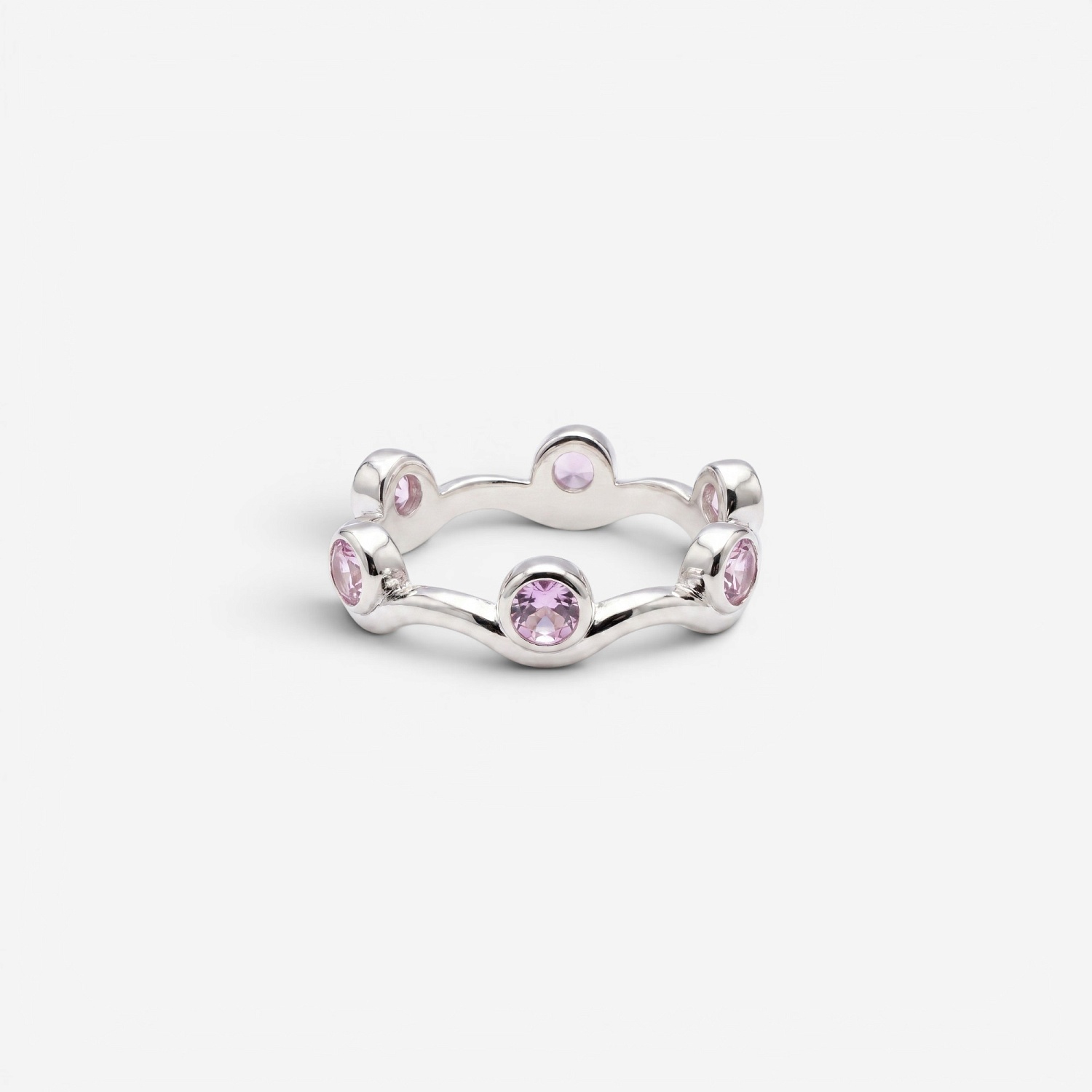 03-00-0701 Кольцо “Fortune” pink round (Ag 925)-1
