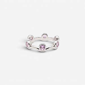 03-00-0701 Кольцо “Fortune” pink round (Ag 925)-1