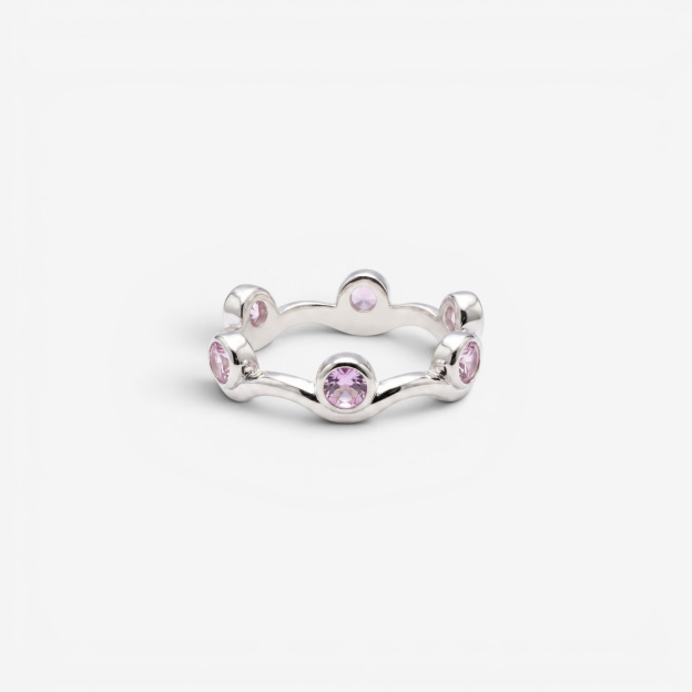 Кольцо Fortune pink round