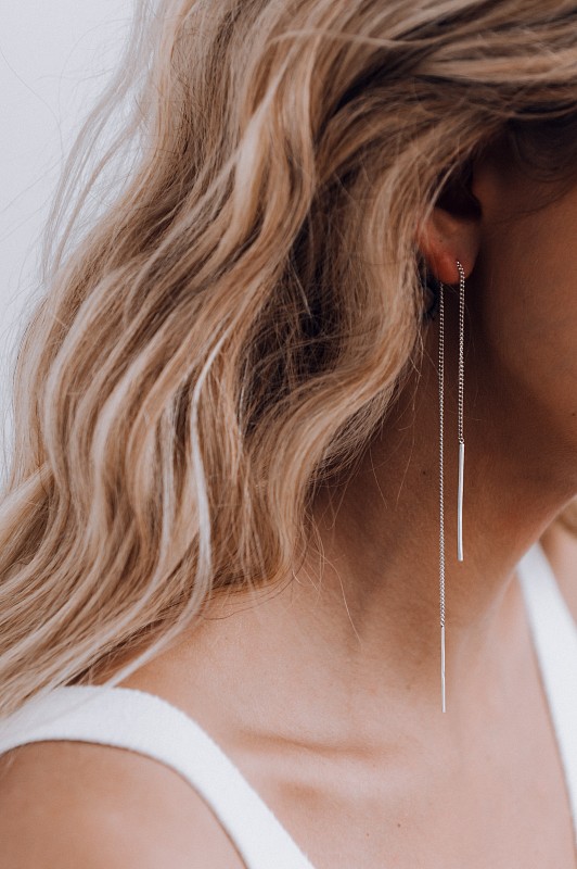 04-00-0238 Серьги подвески с квадратной пластиной (Ag 925)