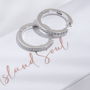 04-00-0401 Серьги-Конго Мерцающий белый циркон (Ag 925)-3