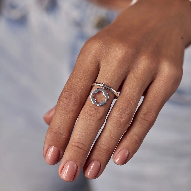 03-00-0575 Кольцо с медальоном "Luck" (Ag 925)