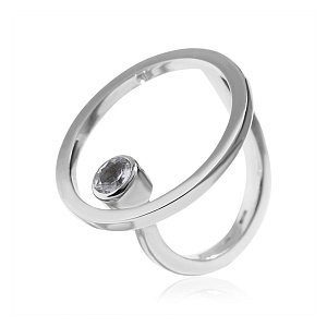 03-00-0285 Кольцо Сфера c белым топазом (Ag 925)-1
