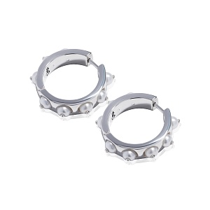 04-00-0424 Серьги-кольца с жемчужинами (Ag 925)-1