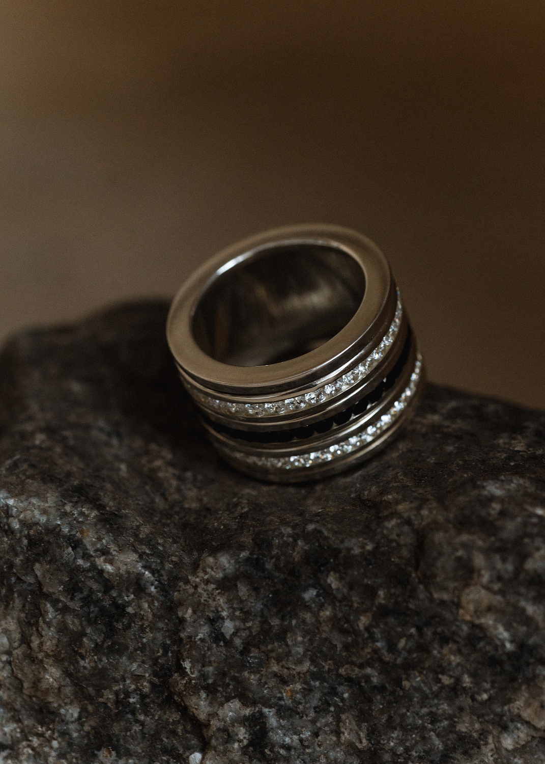 03-00-0393 Кольцо-механизм три дорожки цирконов (Ag 925)-5