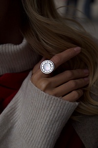 03-00-0120 Кольцо двустороннее со знаками зодиака  (Ag 925)-3