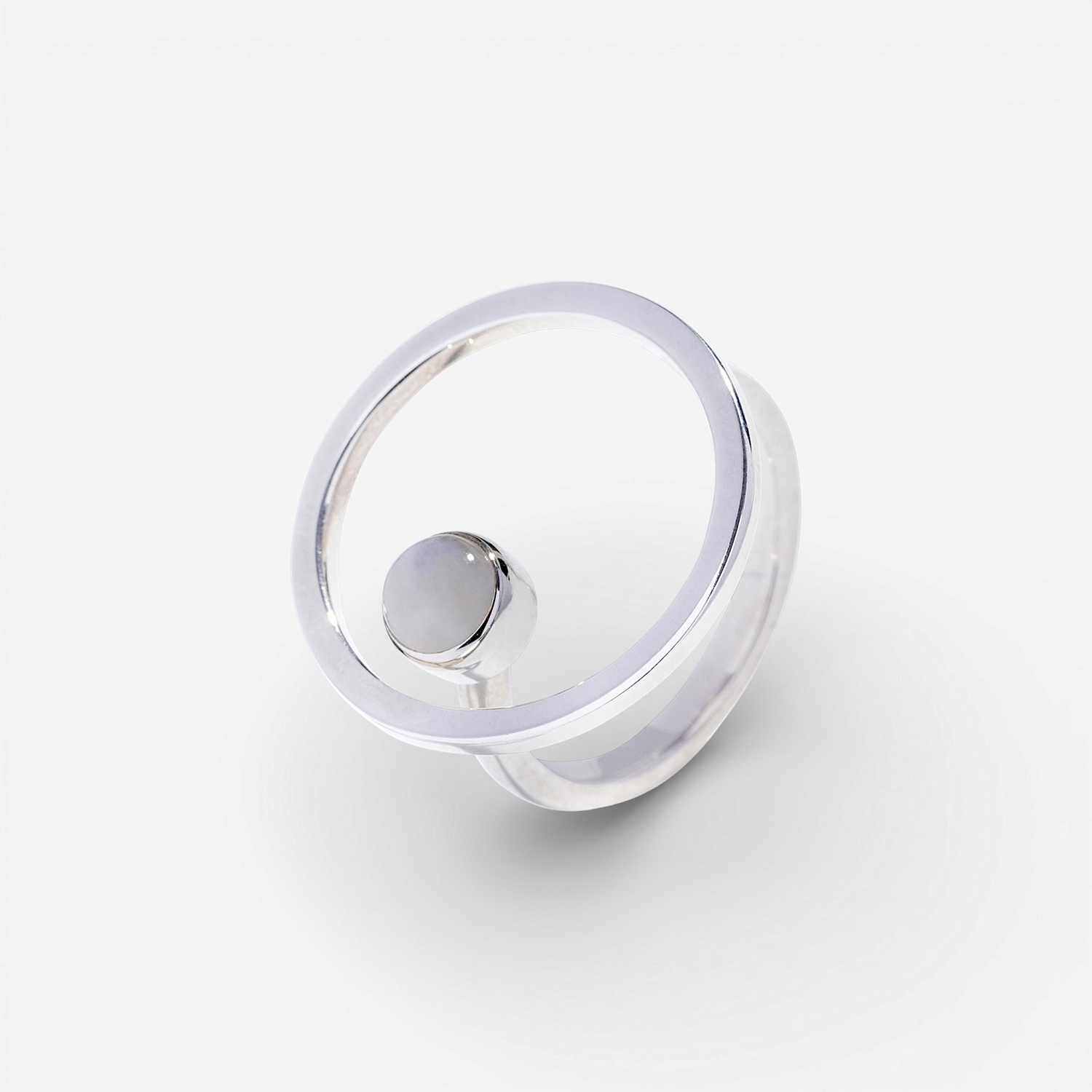 03-00-0532 Кольцо Сфера с лунным камнем (Ag 925)-1