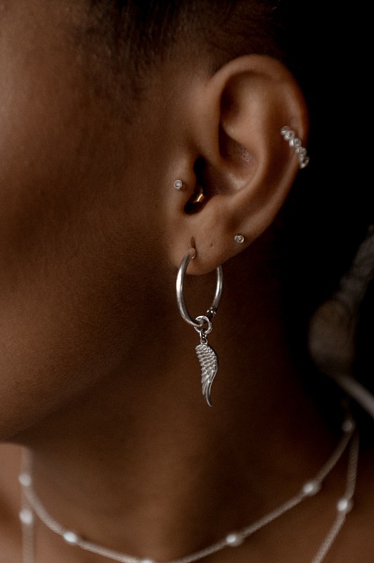 04-00-0278 Подвеска на серьгу Крылышко (Ag 925)