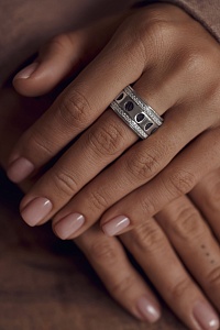 03-00-0587 Кольцо-механизм с фазами луны и дорожками цирконов (Ag 925)-5