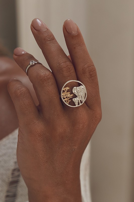 03-00-0623 Кольцо-сфера "Elephants" (Ag 925)