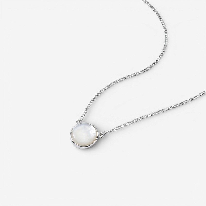 01-00-0432 Колье с круглым перламутром (mini) 10мм (Ag 925)