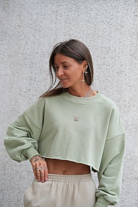 42-10-0018 Кроп Свитшот LIBERTY Premium Фисташковый-3