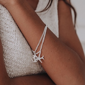 02-00-0141 Браслет с самолётом (Ag 925)-4