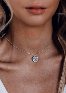 01-00-0463 Колье с сердцем из белого перламутра (Ag 925)-4