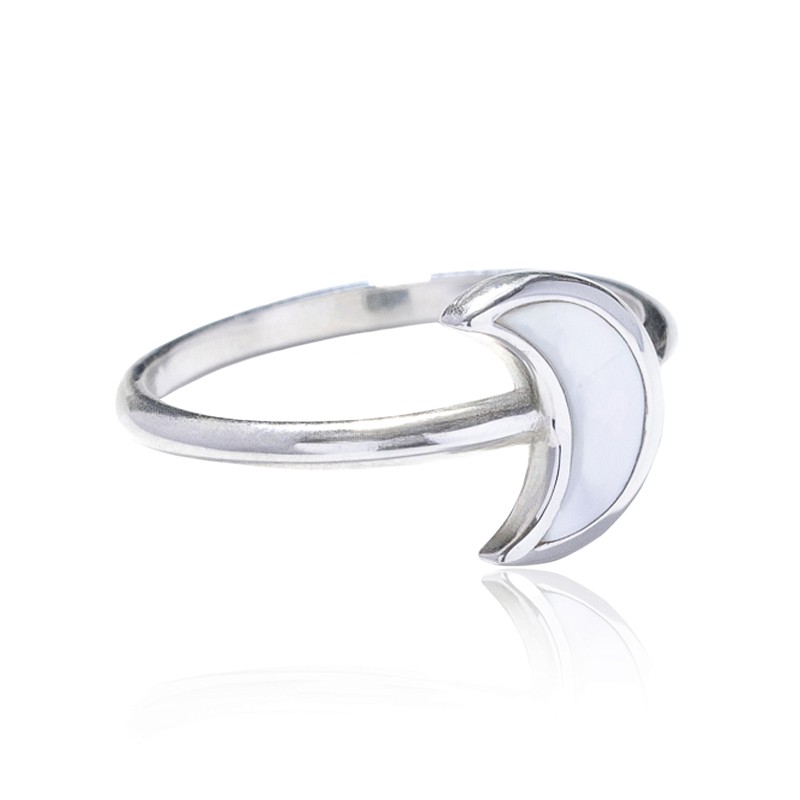 03-00-0624 Кольцо Месяц с белым перламутром (Ag 925)