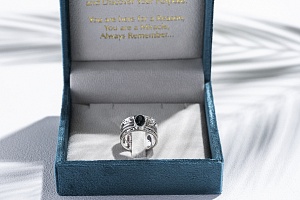 03-00-0347 Кольцо-механизм с овальным лондонским и круглым белым топазами (Ag 925)-6