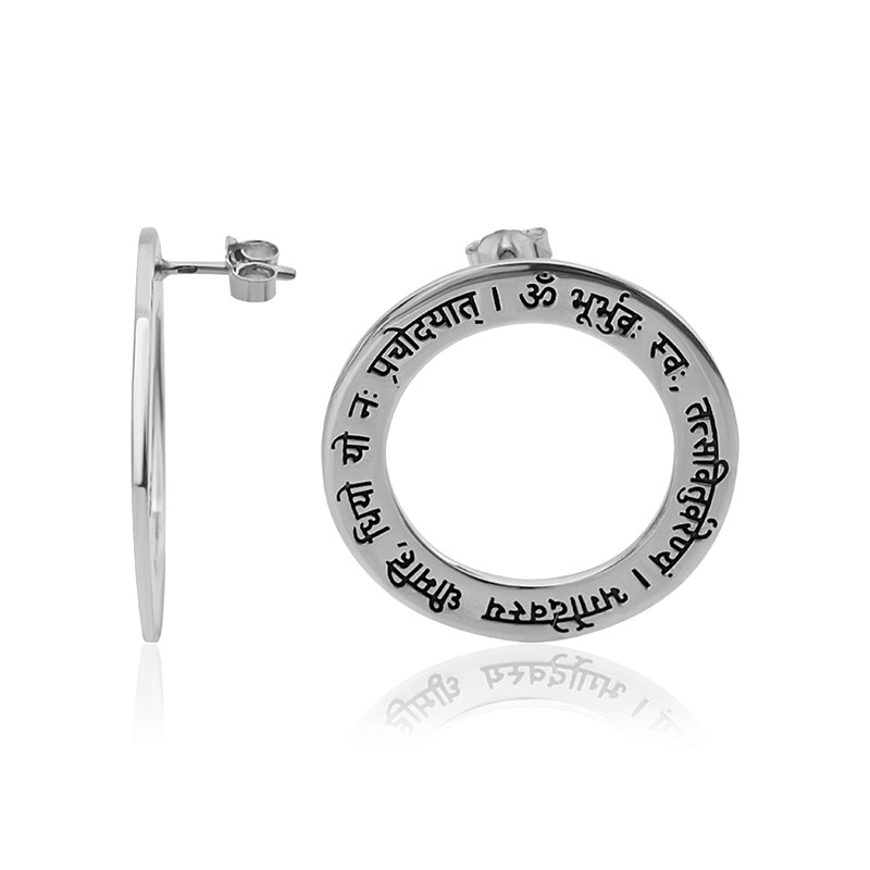 04-00-0439 Серьги Гаятри мантра (Ag 925)