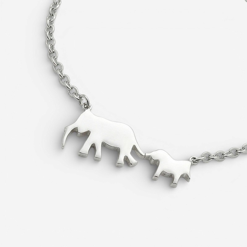 02-00-0737 Браслет материнство со слоником, матовый (Ag 925)