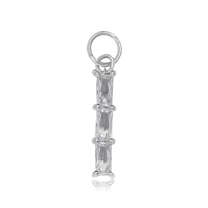 04-00-0499 Подвеска на серьгу Три циркона (Ag 925)-1