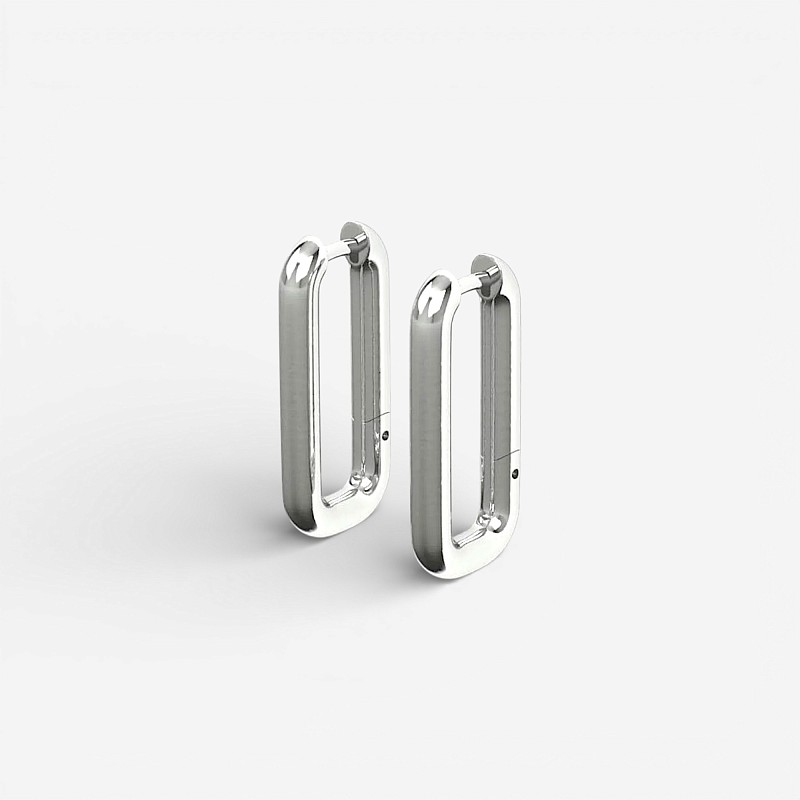 04-00-0761 Серьги-конго "Rectangle" (Ag 925)