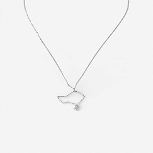 01-00-0184 Подвеска остров Бали с куб.цирконием  (Ag 925)-1