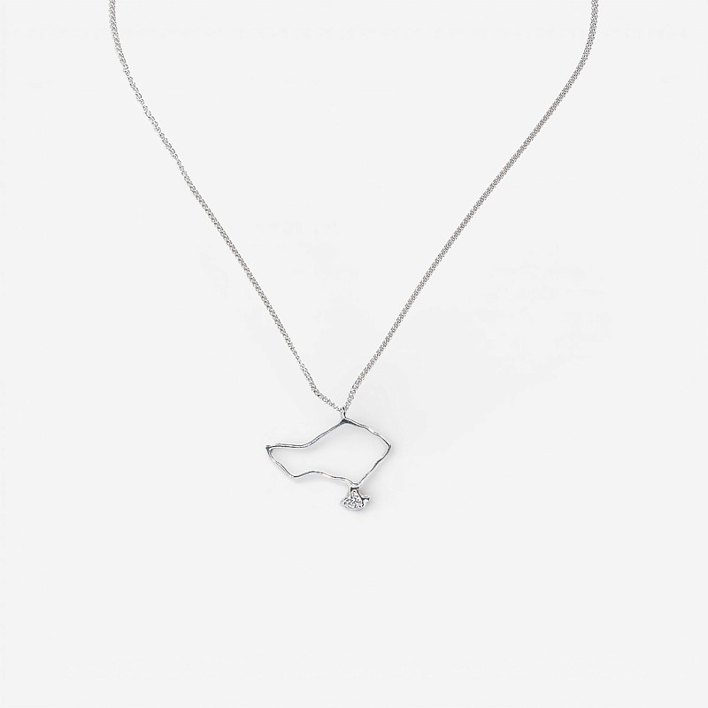 01-00-0184 Подвеска остров Бали с куб.цирконием  (Ag 925)