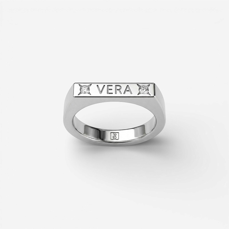 03-00-0662 Кольцо "VERA" white (Ag 925)