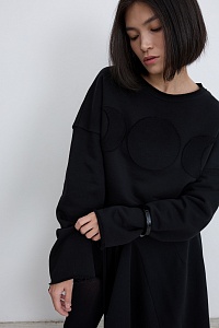 42-10-0069 Лонгслив "луны", Черный-1