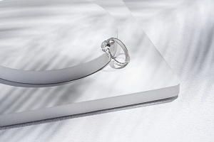 03-00-0160 Кольцо на фалангу с белым цирконом (мятое) (Ag 925)-4