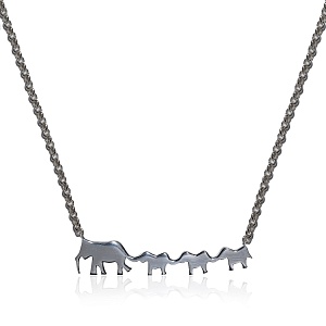 01-00-0175 Подвеска материнство с тремя слониками (Ag 925)-2