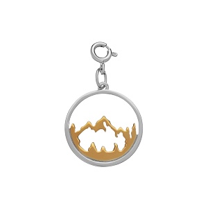 01-00-0681 Подвеска с позолотой "Горные Вершины" на карабине (Ag 925)-1