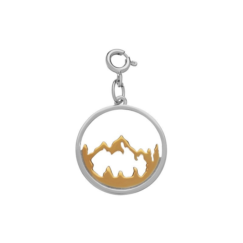 01-00-0681 Подвеска с позолотой "Горные Вершины" на карабине (Ag 925)