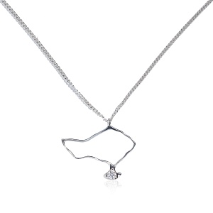 01-00-0184 Колье остров Бали с куб.цирконием (Ag 925)-1