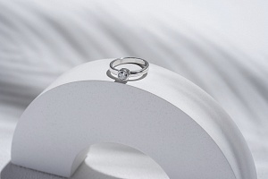 03-00-0159 Кольцо на фалангу с белым цирконом (гладкое) (Ag 925)-3