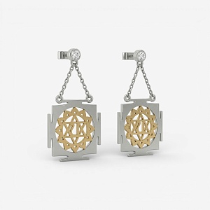 04-00-0764 Гвоздики с чакрой "Анахата" (Ag 925)-1