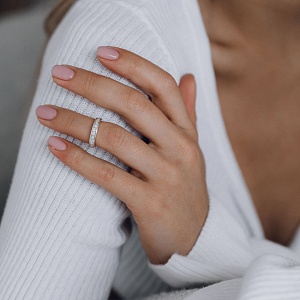 03-00-0157 Кольцо на фалангу с дорожкой белых цирконов (Ag 925)-3