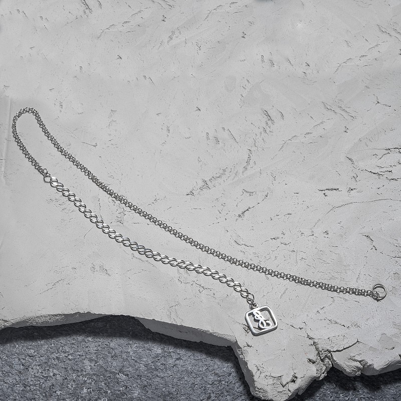 01-00-0650 Цепочка на карабин Rollo (20см) (Ag 925)