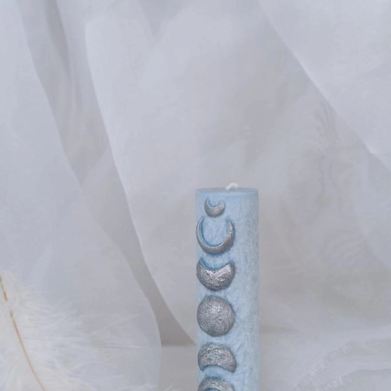 55-00-0002 Свеча "Фазы луны" голубая