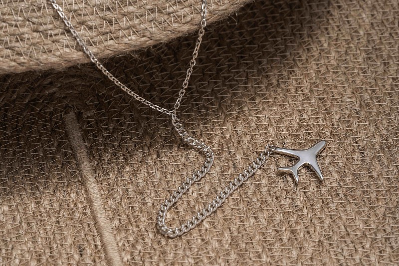 01-00-0034 Галстук с самолетом (Ag 925)