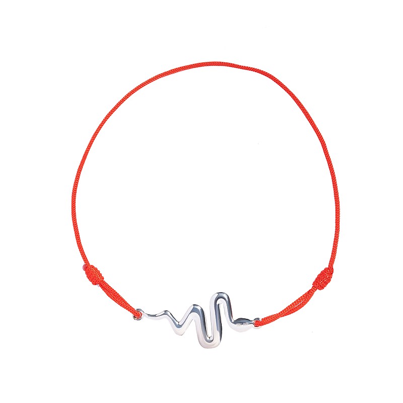 02-00-0733 Браслет на красной нити Snake (Ag 925)